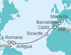 Itinerario del Crucero Islas Vírgenes - Reino Unido, Antigua Y Barbuda, España - Costa Cruceros