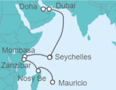 Itinerario del Crucero Sudáfrica: Seychelles, Kenia y Tanzania - NCL Norwegian Cruise Line