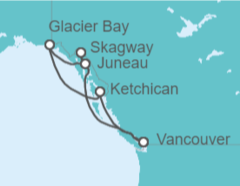 Itinerario del Crucero Viaje Completo a Alaska desde Madrid - Princess Cruises