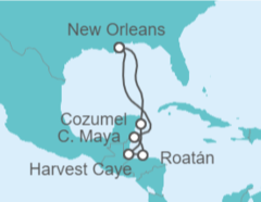 Itinerario del Crucero Honduras, México - NCL Norwegian Cruise Line