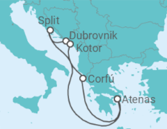 Itinerario del Crucero Mar Adriático y Gemas Griegas - Virgin Voyages