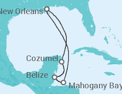 Itinerario del Crucero Belice, México - Carnival Cruise Line