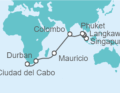 Itinerario del Crucero De Singapur a Ciudad del Cabo  - Cunard