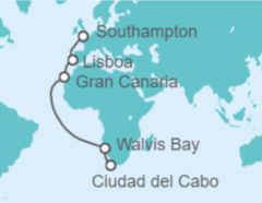 Itinerario del Crucero De Ciudad del Cabo a Londres - Cunard