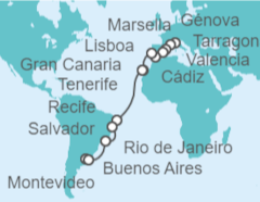 Itinerario del Crucero Desde Génova (Italia) a Montevideo (Uruguay) - MSC Cruceros