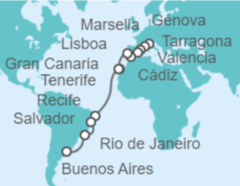 Itinerario del Crucero Desde Génova (Italia) a Buenos Aires (Argentina) - MSC Cruceros