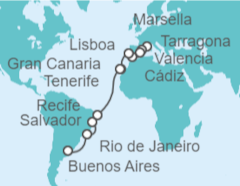 Itinerario del Crucero Desde Marsella (Francia) a Buenos Aires (Argentina) - MSC Cruceros
