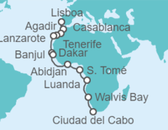 Itinerario del Crucero Marruecos, Islas Canarias y Namibia - NCL Norwegian Cruise Line