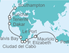 Itinerario del Crucero Desde Perth (Fremantle) Australia a Southampton (Londres) - Cunard