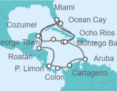 Itinerario del Crucero Jamaica, Islas Caimán, México, Estados Unidos (EE.UU.), Aruba, Colombia, Panamá, Costa Rica, Hond... - MSC Cruceros