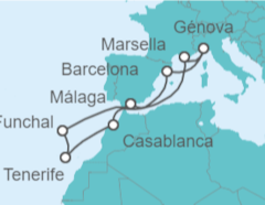 Itinerario del Crucero Francia, Italia, España, Marruecos, Portugal - MSC Cruceros