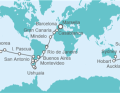 Itinerario del Crucero Tramo de Vuelta al mundo. De Marsella a Sydney - Costa Cruceros