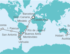 Itinerario del Crucero Tramo de Vuelta al mundo. De Barcelona a Sydney - Costa Cruceros