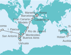 Itinerario del Crucero Tramo de Vuelta al mundo. De Roma a Sydney - Costa Cruceros