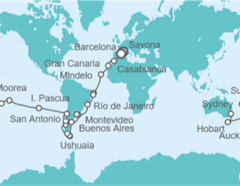 Itinerario del Crucero Tramo de Vuelta al mundo. De Savona a Sydney - Costa Cruceros