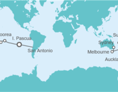Itinerario del Crucero Tramo de Vuelta al mundo. De Santiago de Chile a Sydney  - Costa Cruceros