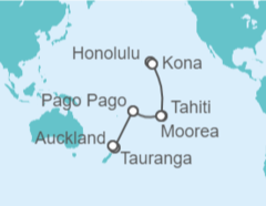 Itinerario del Crucero Estados Unidos (EE.UU.), Polinesia Francesa, Samoa Americana, Nueva Zelanda - Princess Cruises