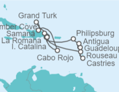 Itinerario del Crucero Santa Lucía, Guadalupe, Antigua Y Barbuda, Saint Maarten, República Dominicana, Bahamas - Costa Cruceros