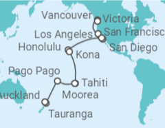 Itinerario del Crucero Desde Vancouver (Canadá) a Auckland (Nueva Zelanda) - Princess Cruises