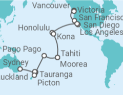 Itinerario del Crucero Desde Vancouver (Canadá) a Sydney (Australia) - Princess Cruises