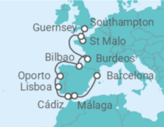 Itinerario del Crucero España, Portugal, Francia, Guernsey - Silversea