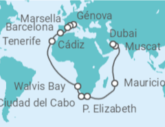 Itinerario del Crucero Desde Génova (Italia) a Dubái (EAU) - Costa Cruceros