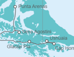 Itinerario del Crucero Exploradores de la Patagonia - Australis