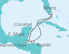 Itinerario del Crucero Miami y las aguas del Caribe - NCL Norwegian Cruise Line