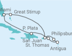 Itinerario del Crucero Antillas y Bahamas - NCL Norwegian Cruise Line