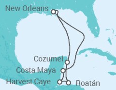 Itinerario del Crucero México y Honduras - NCL Norwegian Cruise Line