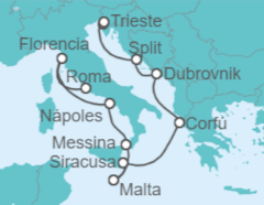 Itinerario del Crucero Desde Civitavecchia (Roma) a Venecia - NCL Norwegian Cruise Line