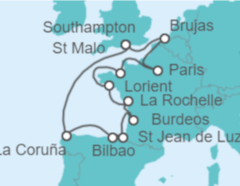 Itinerario del Crucero Bélgica, Francia, España - Oceania Cruises