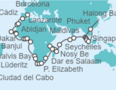 Itinerario del Crucero Desde Barcelona a Singapur - Oceania Cruises