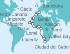 Itinerario del Crucero De Barcelona a Cape Town - Oceania Cruises