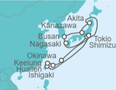 Itinerario del Crucero Gran Viaje Japonés - Cunard