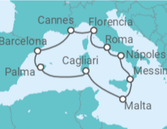 Itinerario del Crucero Francia, Italia, Malta, España - NCL Norwegian Cruise Line