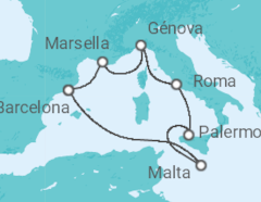 Itinerario del Crucero Perlas del Mediterráneo - MSC Cruceros