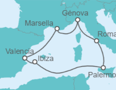 Itinerario del Crucero De la Provenza al Coliseo  - MSC Cruceros