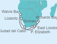 Itinerario del Crucero Namibia, Sudáfrica - Silversea