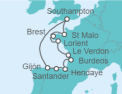 Itinerario del Crucero Francia y España - Regent Seven Seas