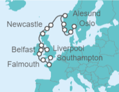 Itinerario del Crucero De Londres a Oslo - Regent Seven Seas