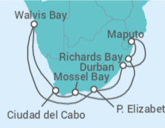 Itinerario del Crucero Namibia, Sudáfrica y Mozambique - Regent Seven Seas