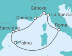Itinerario del Crucero España, Francia, Italia TI - MSC Cruceros