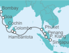 Itinerario del Crucero De Singapur a Bombay  - Celebrity Cruises
