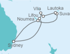 Itinerario del Crucero Nueva Caledonia, Fiji y Vanuatu - Celebrity Cruises