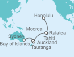 Itinerario del Crucero Polinesia Francesa y Nueva Zelanda - Celebrity Cruises