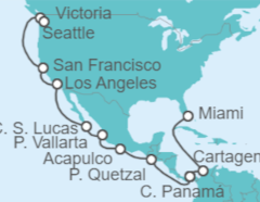 Itinerario del Crucero Desde Miami (EEUU) a Seattle (Washington) - NCL Norwegian Cruise Line
