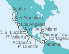 Itinerario del Crucero Desde Seattle (Washington) a Miami (EEUU) - NCL Norwegian Cruise Line