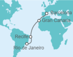 Itinerario del Crucero De Brasil a España - Costa Cruceros