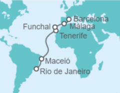Itinerario del Crucero Brasil, España, Portugal - MSC Cruceros